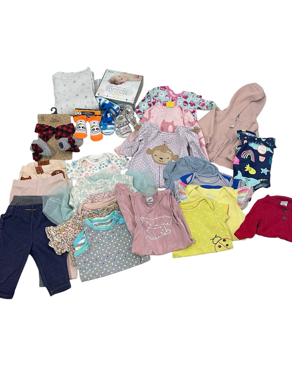 Mixed Girls' Bottoms and Outfit tops and shoes Bundle - 3-6 months